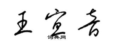 梁錦英王宜音草書個性簽名怎么寫