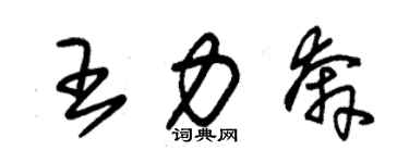 朱錫榮王力奔草書個性簽名怎么寫