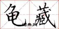 丁謙龜藏楷書怎么寫