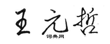 駱恆光王元哲行書個性簽名怎么寫