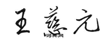 駱恆光王慈元行書個性簽名怎么寫