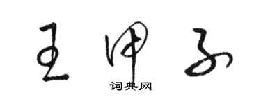 駱恆光王甲子草書個性簽名怎么寫