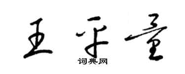 梁錦英王平量草書個性簽名怎么寫