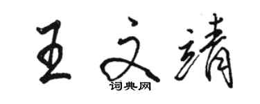 駱恆光王文靖行書個性簽名怎么寫