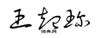 曾慶福王起珍草書個性簽名怎么寫
