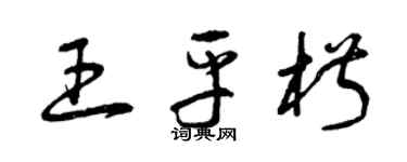 曾慶福王平椒草書個性簽名怎么寫