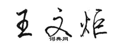 駱恆光王文炬行書個性簽名怎么寫