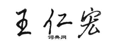 駱恆光王仁宏行書個性簽名怎么寫
