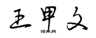 曾慶福王甲文草書個性簽名怎么寫