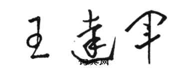 駱恆光王達軍草書個性簽名怎么寫