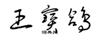 曾慶福王寶鴿草書個性簽名怎么寫