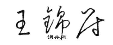 駱恆光王錦尉草書個性簽名怎么寫