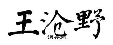 翁闓運王滄野楷書個性簽名怎么寫