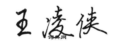 駱恆光王凌俠行書個性簽名怎么寫