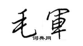 王正良毛軍行書個性簽名怎么寫