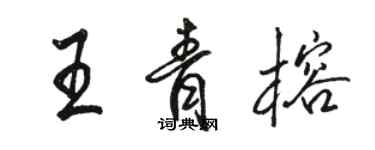 駱恆光王青榕行書個性簽名怎么寫