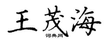 丁謙王茂海楷書個性簽名怎么寫