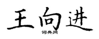 丁謙王向進楷書個性簽名怎么寫