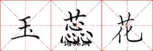 田英章玉蕊花楷書怎么寫