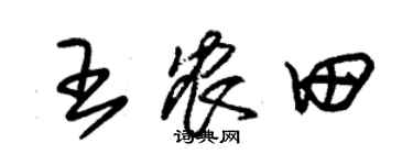 朱錫榮王農田草書個性簽名怎么寫