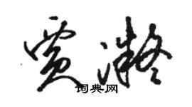 駱恆光賈凝草書個性簽名怎么寫