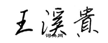 王正良王溪貴行書個性簽名怎么寫