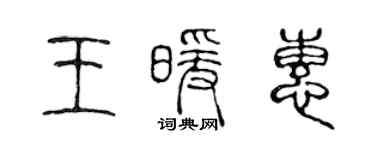 陳聲遠王暖惠篆書個性簽名怎么寫