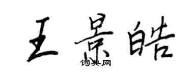 王正良王景皓行書個性簽名怎么寫