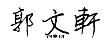 王正良郭文軒行書個性簽名怎么寫