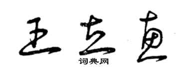 曾慶福王立惠草書個性簽名怎么寫