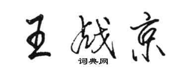 駱恆光王戰京行書個性簽名怎么寫