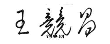 駱恆光王競昌草書個性簽名怎么寫