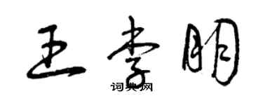 曾慶福王李朋草書個性簽名怎么寫