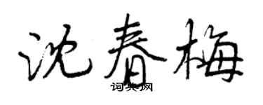 曾慶福沈春梅行書個性簽名怎么寫