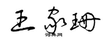 曾慶福王家珊草書個性簽名怎么寫