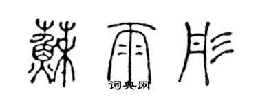 陳聲遠蘇雨彤篆書個性簽名怎么寫