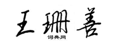 王正良王珊善行書個性簽名怎么寫