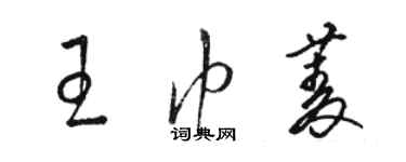 駱恆光王巾菱草書個性簽名怎么寫