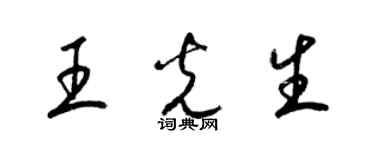 梁錦英王光生草書個性簽名怎么寫