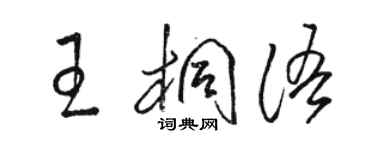 駱恆光王桐語草書個性簽名怎么寫