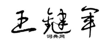 曾慶福王鍵軍草書個性簽名怎么寫