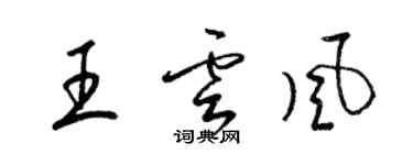 梁錦英王雲風草書個性簽名怎么寫