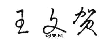 駱恆光王文賀草書個性簽名怎么寫