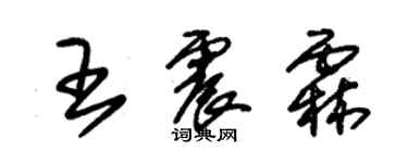 朱錫榮王震霖草書個性簽名怎么寫