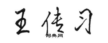 駱恆光王傳習行書個性簽名怎么寫