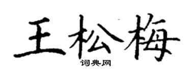 丁謙王松梅楷書個性簽名怎么寫