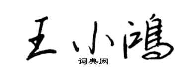 王正良王小鴻行書個性簽名怎么寫