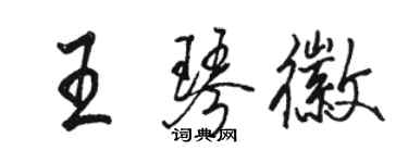 駱恆光王琴徽行書個性簽名怎么寫