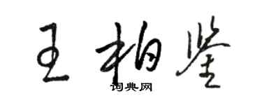 駱恆光王柏鑒草書個性簽名怎么寫