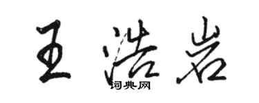 駱恆光王浩岩行書個性簽名怎么寫